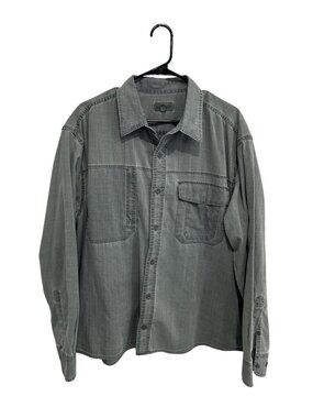 TravelSmith XL Mens Gray Long Sleeve Button-Up Shirt Nomadcore Timeless Style